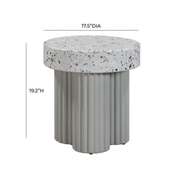 Clover Faux Terrazzo Indoor / Outdoor Round Side Table
