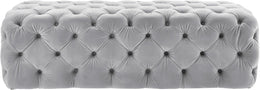 Kaylee Grey Velvet Ottoman