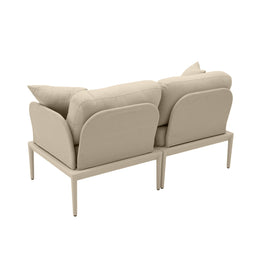 Kapri Taupe Modular Outdoor Loveseat