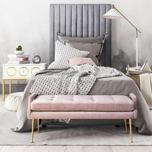 Eileen Slub Velvet Blush Bench