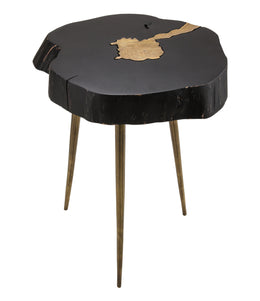 Timber Black and Brass Side Table