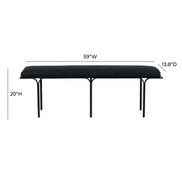 Bryn Black Linen Bench