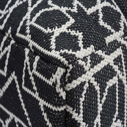 Chiara Outdoor Black Accent Pouf