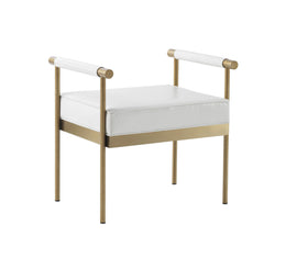 Diva White Performance Vegan Leather Bench