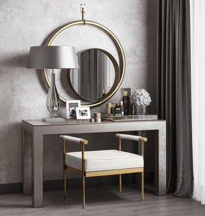 Diva White Performance Vegan Leather Bench
