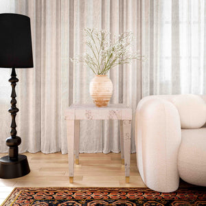 Brandyss White Burl End Table