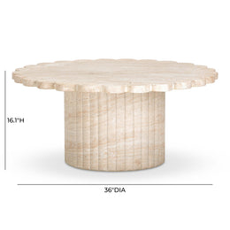 Blossom Washed Travertine Finish Indoor/Outdoor Coffee Table