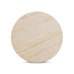 Amora Faux Travertine Indoor/Outdoor 26" Round Accent Table