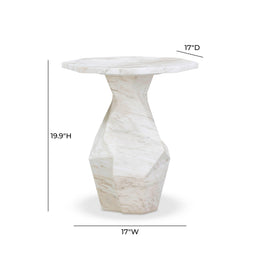 Esme Faux Marble Round Side Table