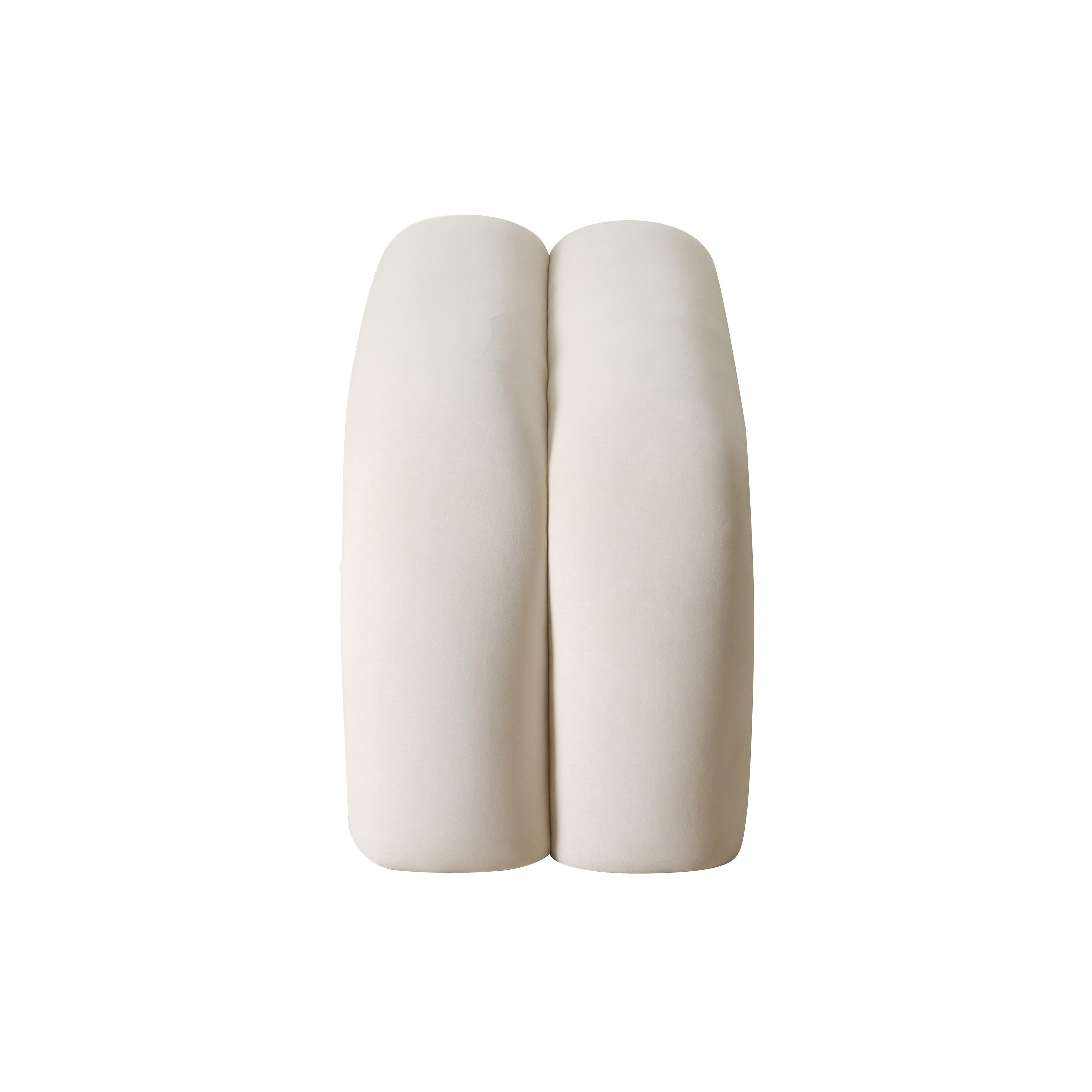 Leigh Cream Velvet Channeled Bench - UK