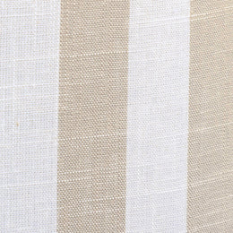 Dex Beige Striped Linen Ottoman