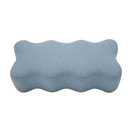 Archie Upholstered Bench in Faded Blue Linen - UK