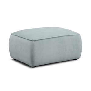 Travie Sea Foam Performance Corduroy Velvet Ottoman
