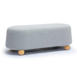 Jaine Stone Grey Loose Mohair Large Ottoman