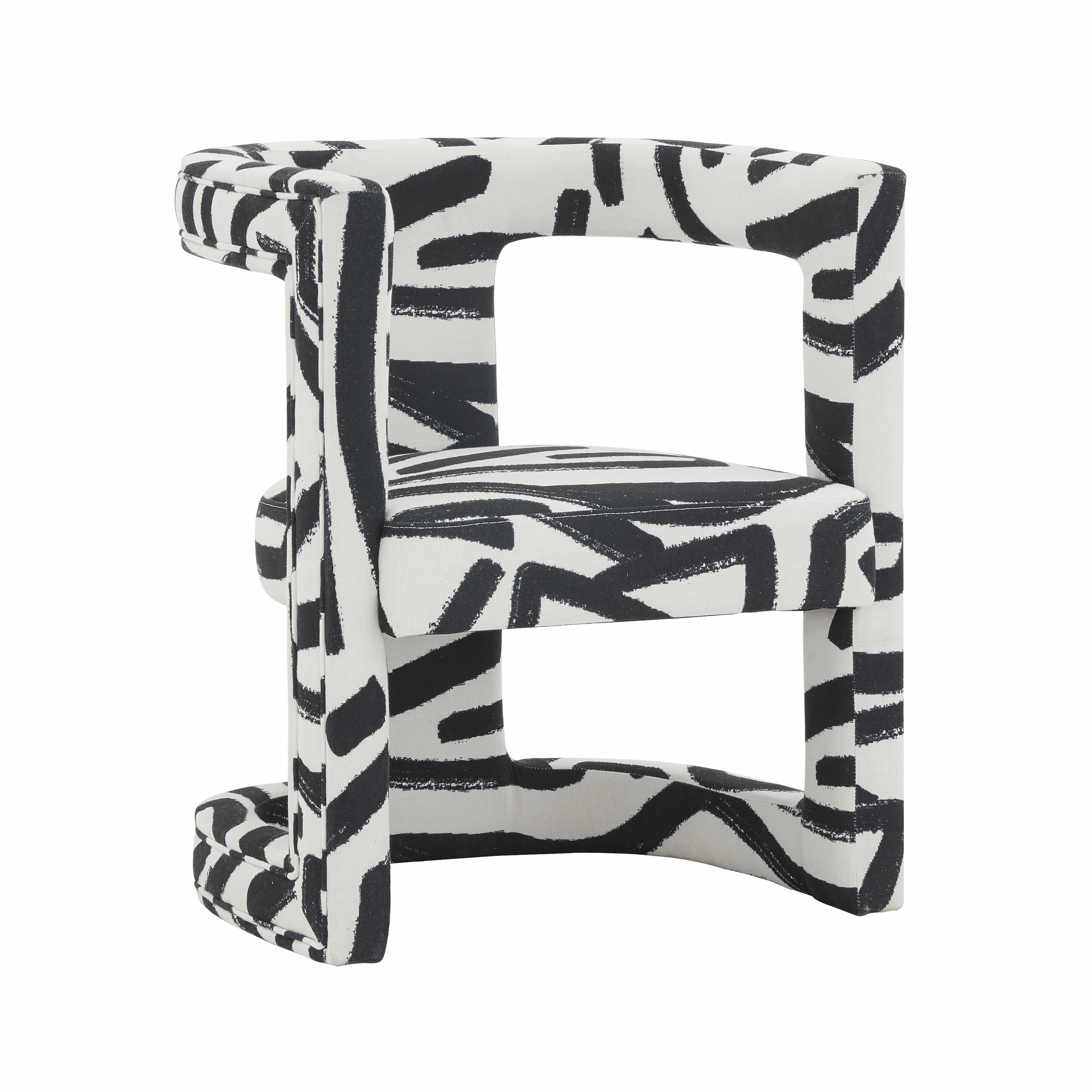 Ada Chair in Black Brushstroke Pattern - UK