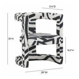 Ada Chair in Black Brushstroke Pattern - UK
