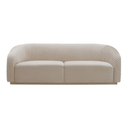 Yara Pleated Beige Velvet Sofa