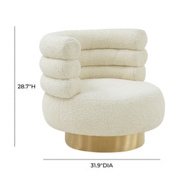 Naomi Faux Shearling Swivel Chair