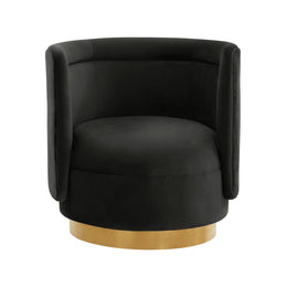 Remy Black Velvet Swivel Chair - UK