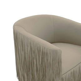 Shag Me Grey Performance Vegan Leather Swivel Chair