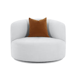 Fickle Grey Velvet Swivel Chair - UK