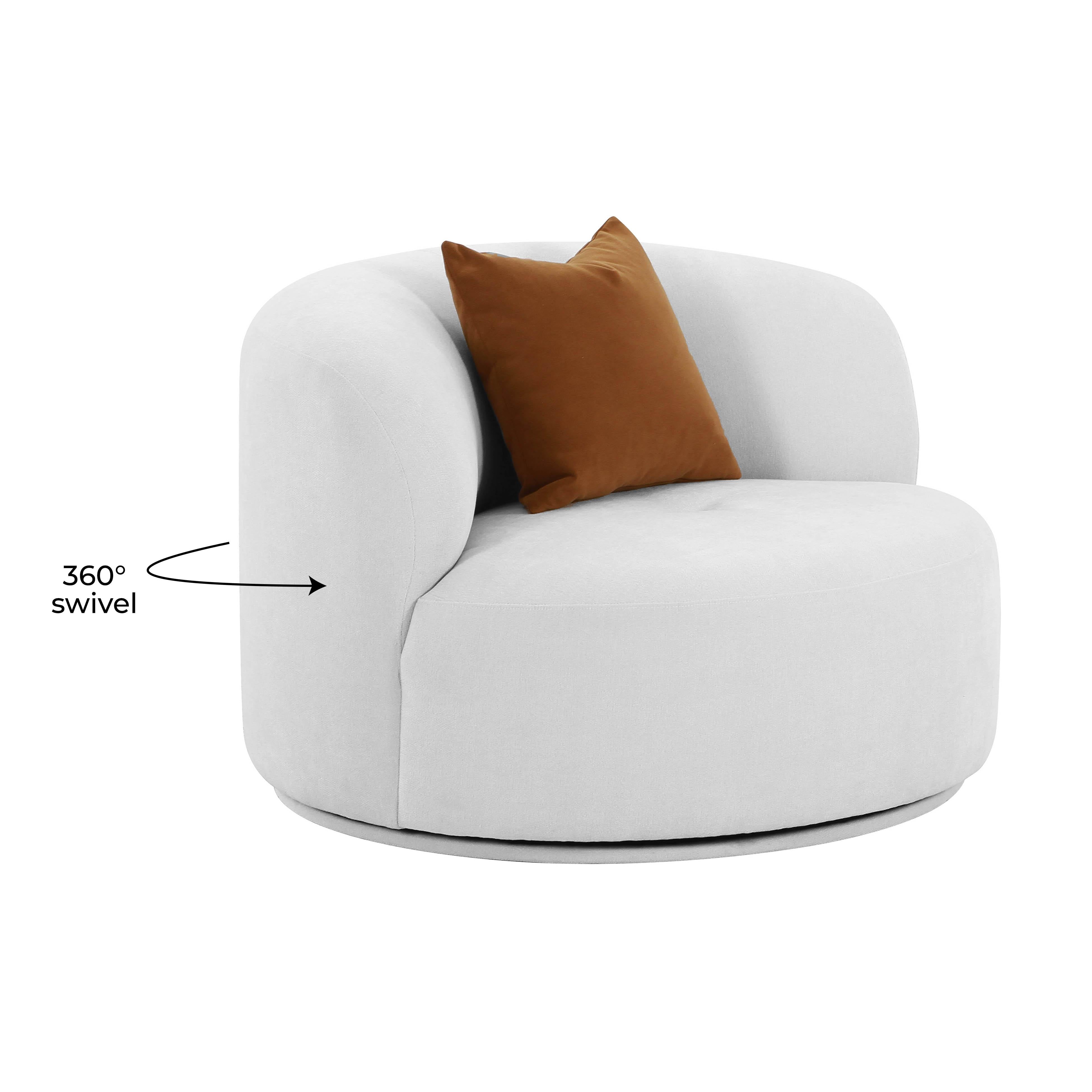 Fickle Grey Velvet Swivel Chair - UK