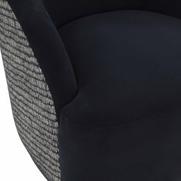 Reese Black Velvet Swivel Chair
