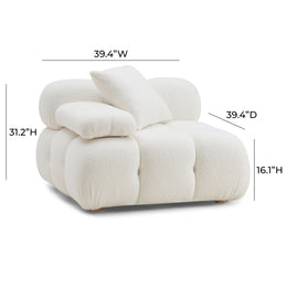 Calliope Cream Vegan Shearling Modular Corner Chair