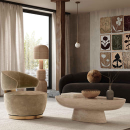 Austin Oat Recycled Fabric Swivel Chair - UK