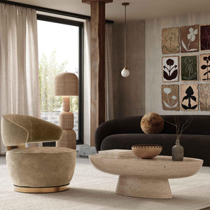 Austin Oat Recycled Fabric Swivel Chair - UK