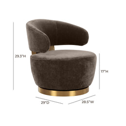 Austin Chocolate Brown Recycled Fabric Swivel Chair - UK