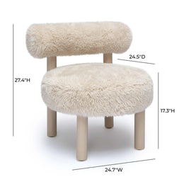 Carmel Natural Vegan Shearling Accent Chair