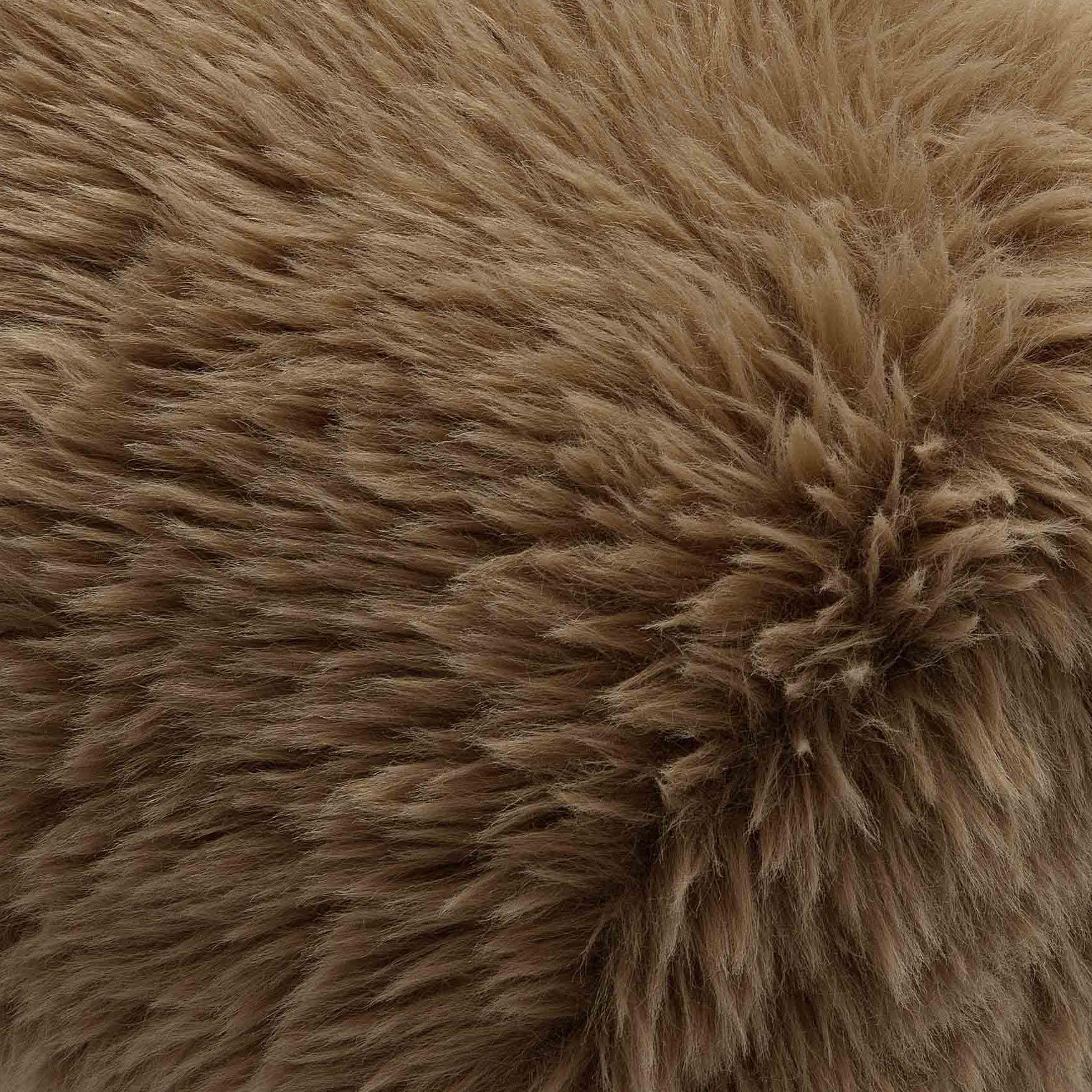 Carmel Dark Taupe Vegan Shearling Accent Chair
