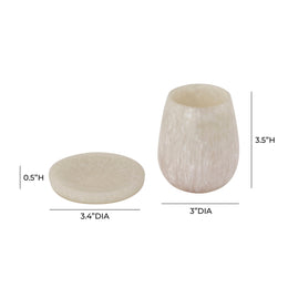 Rounded Tan Swirl Resin Kiddush Cup