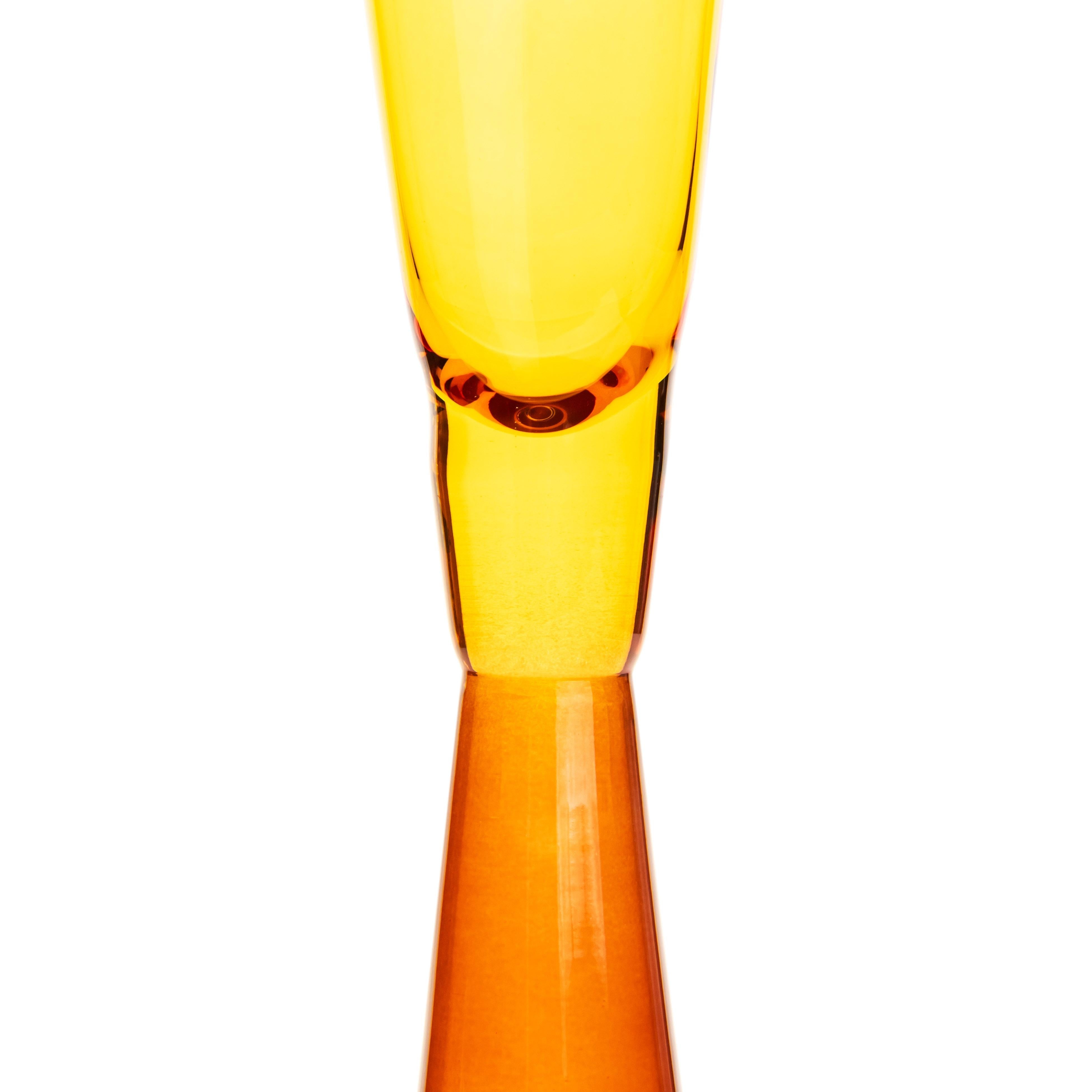 Flute Amber Champagne Glasses - Set of 4