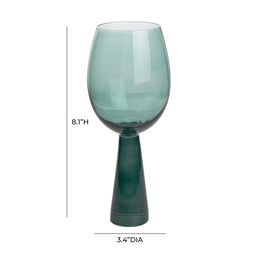 Rose Green Wine Glasses - Set of 4