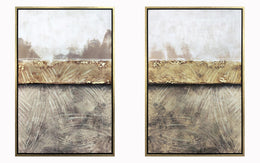 Hand Painted Textured Canvas In Frame (Set) Curated Canvas