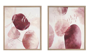Hand Painted Textured Canvas In Frame (Set) Curated Canvas