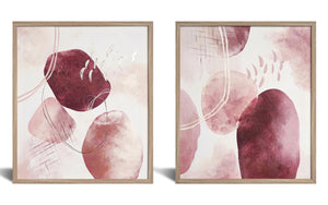 Hand Painted Textured Canvas In Frame (Set) Curated Canvas