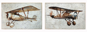 Hand Painted Textured Canvas In Frame (Set) Curated Canvas
