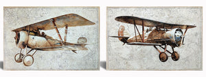 Hand Painted Textured Canvas In Frame (Set) Curated Canvas