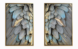 Hand Painted Textured Canvas In Frame (Set) Curated Canvas