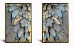 Hand Painted Textured Canvas In Frame (Set) Curated Canvas