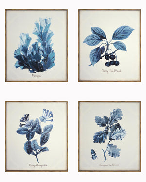Hand Painted Textured Canvas W/ Foil In Frame (Set) Curated Canvas