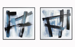 Hand Painted Textured Canvas In Frame (Set) Curated Canvas