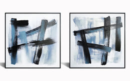 Hand Painted Textured Canvas In Frame (Set) Curated Canvas