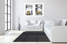 Hand Painted Textured Canvas In Frame (Set) Curated Canvas