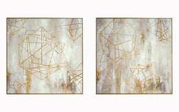 Hand Painted Textured Canvas In Frame (Set) Curated Canvas