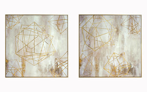 Hand Painted Textured Canvas In Frame (Set) Curated Canvas