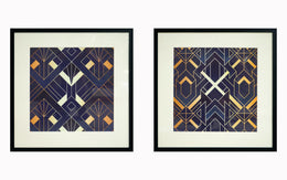 Hand Painted Textured Canvas In Frame (Set) Curated Canvas
